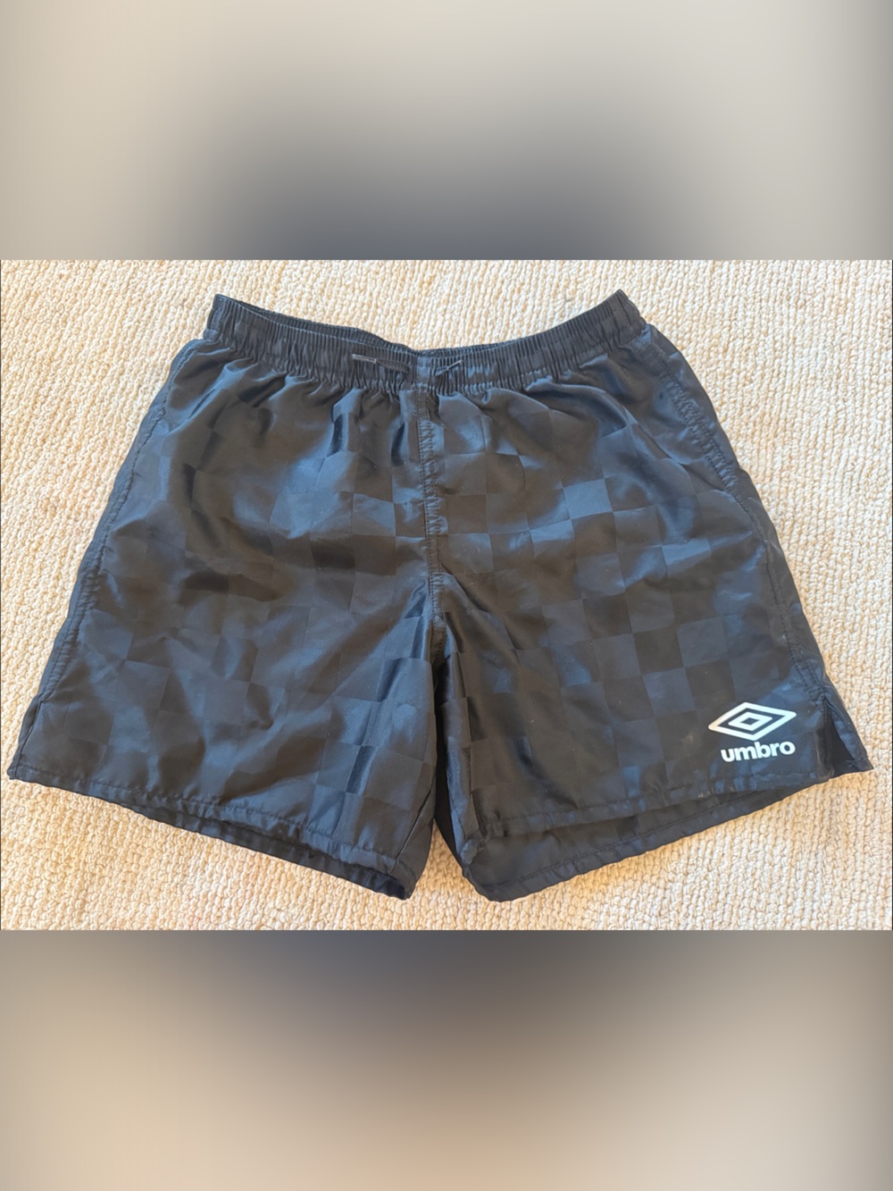 Umbro Black Checkerboard Athletic Shorts